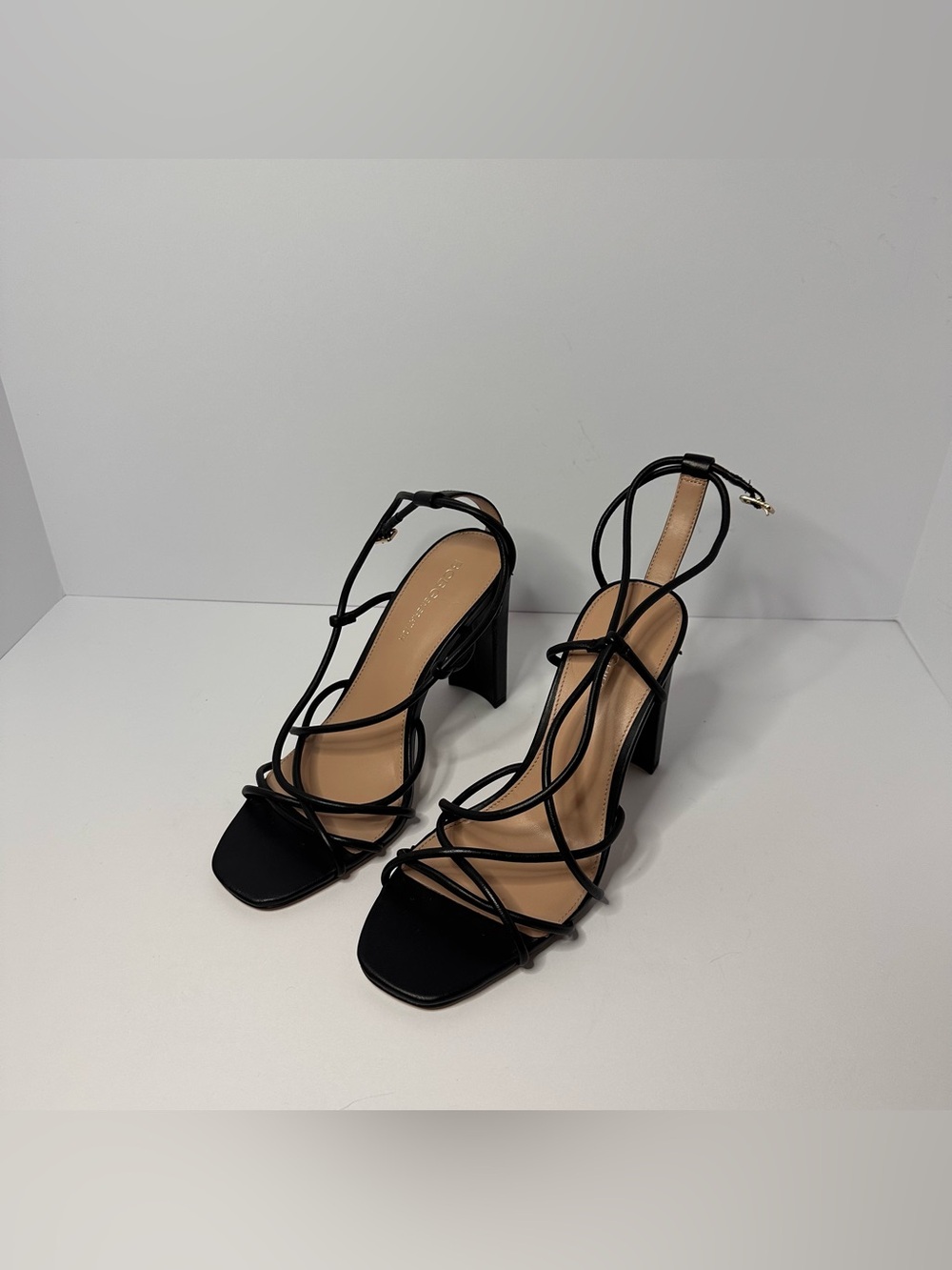 BCBGeneration Black Strappy Heels Size 8.5
